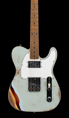 Fender Custom Shop Limited Edition Redhot Cunife Telecaster Heavy Relic - Aged Sonic Blue/Chocolate 3-Color Sunburst #80847