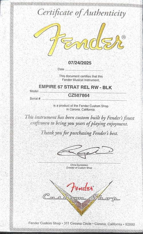 Fender Custom Shop Empire 67 Stratocaster Relic - Black #87864