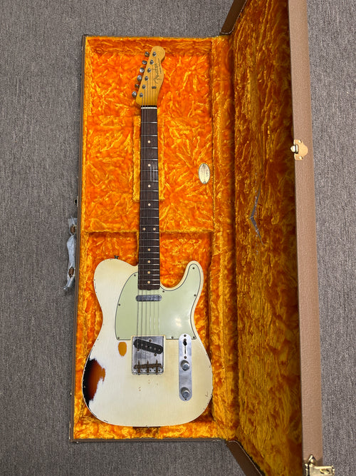 Used Fender Custom Shop Masterbuilt Paul Waller 1962 Telecaster Relic (2017) - Olympic White/3-Color Sunburst #89803 with Original Hard Case