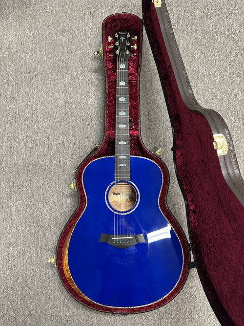 Used Taylor Custom Shop C18e B4003 Lutz Spruce/Quilted Maple (2024) - Royal Blue #54124 with Original Hard Case