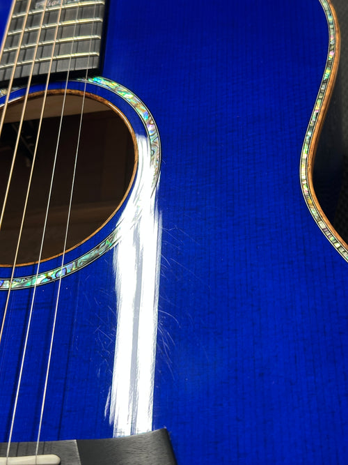 Used Taylor Custom Shop C18e B4003 Lutz Spruce/Quilted Maple (2024) - Royal Blue #54124 with Original Hard Case