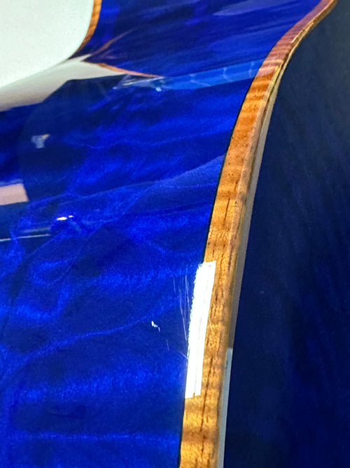 Used Taylor Custom Shop C18e B4003 Lutz Spruce/Quilted Maple (2024) - Royal Blue #54124 with Original Hard Case