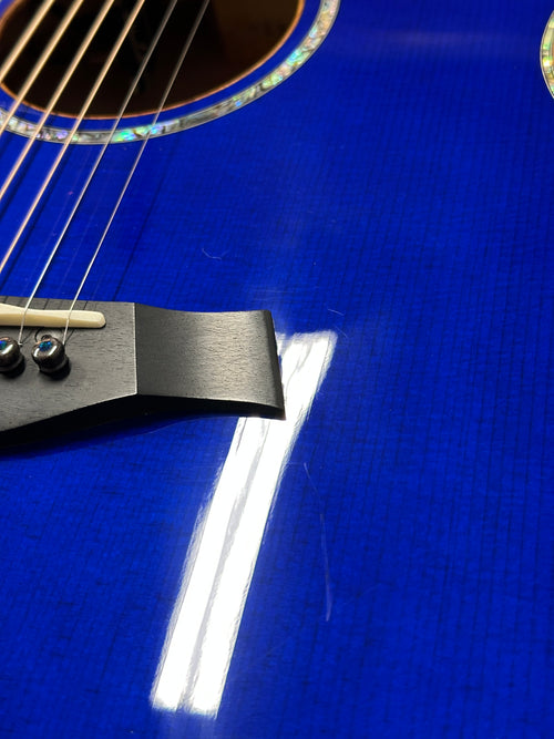 Used Taylor Custom Shop C18e B4003 Lutz Spruce/Quilted Maple (2024) - Royal Blue #54124 with Original Hard Case