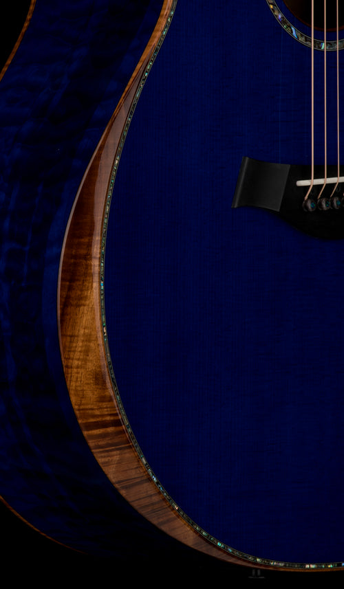 Used Taylor Custom Shop C18e B4003 Lutz Spruce/Quilted Maple (2024) - Royal Blue #54124 with Original Hard Case