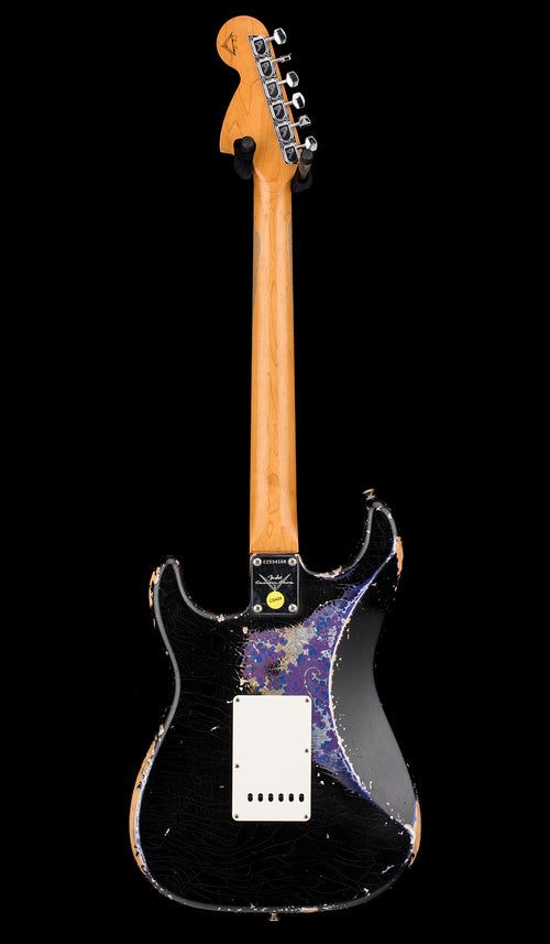 Used Fender Custom Shop Masterbuilt Dale Wilson Stratocaster Relic (2018) - Black/Purple Paisley #34168 with Original Hard Case