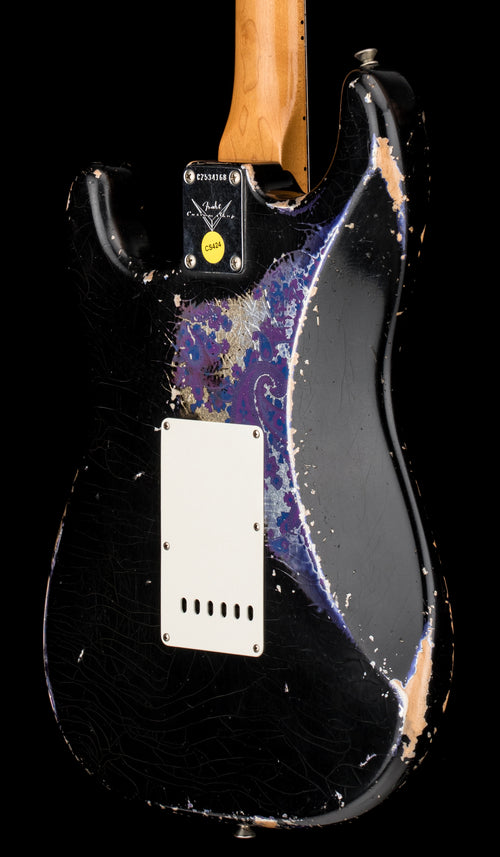 Used Fender Custom Shop Masterbuilt Dale Wilson Stratocaster Relic (2018) - Black/Purple Paisley #34168 with Original Hard Case
