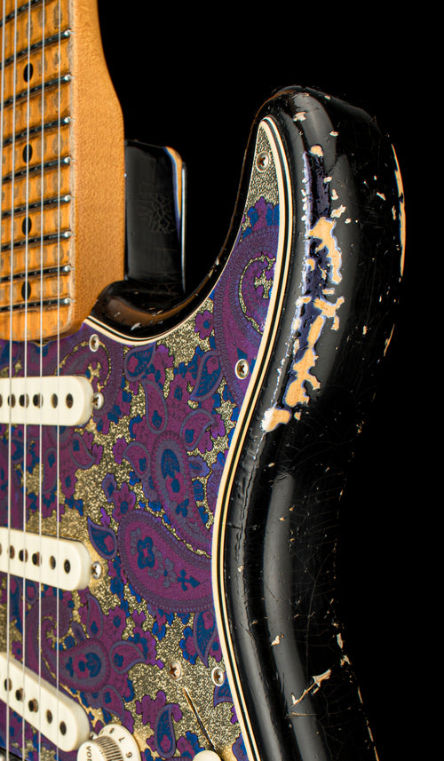 Used Fender Custom Shop Masterbuilt Dale Wilson Stratocaster Relic (2018) - Black/Purple Paisley #34168 with Original Hard Case