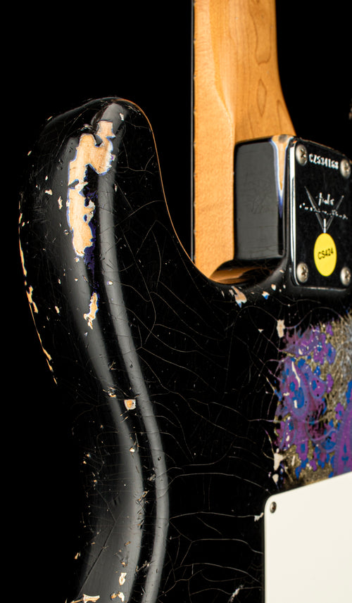 Used Fender Custom Shop Masterbuilt Dale Wilson Stratocaster Relic (2018) - Black/Purple Paisley #34168 with Original Hard Case