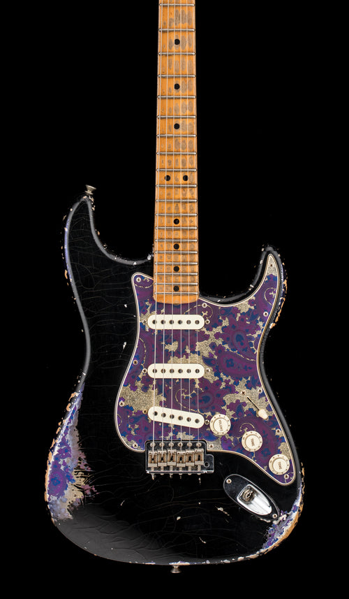 Used Fender Custom Shop Masterbuilt Dale Wilson Stratocaster Relic (2018) - Black/Purple Paisley #34168 with Original Hard Case