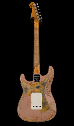 Used Fender Custom Shop LTD 1959 Stratocaster Super Heavy Relic (2021) - Aged Shell Pink/3-Color Sunburst #55604 with Original Hard Case