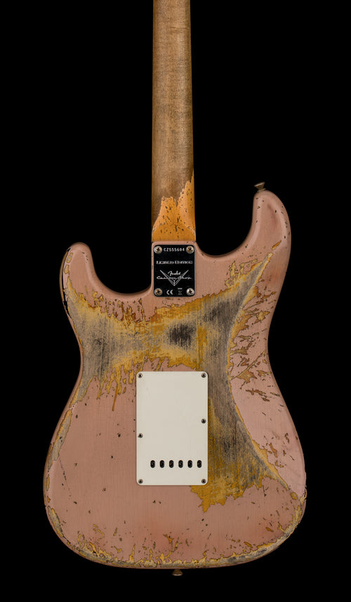 Used Fender Custom Shop LTD 1959 Stratocaster Super Heavy Relic (2021) - Aged Shell Pink/3-Color Sunburst #55604 with Original Hard Case