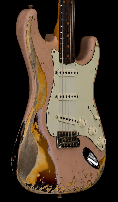 Used Fender Custom Shop LTD 1959 Stratocaster Super Heavy Relic (2021) - Aged Shell Pink/3-Color Sunburst #55604 with Original Hard Case