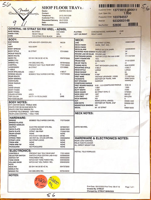 Fender Custom Shop 1966 Stratocaster SH Heavy Relic - Aged Dirty White Blonde #87794