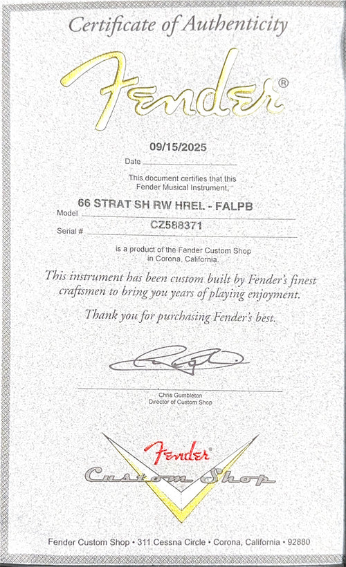 Fender Custom Shop 1966 Stratocaster SH Heavy Relic - Faded Aged Lake Placid Blue #88371