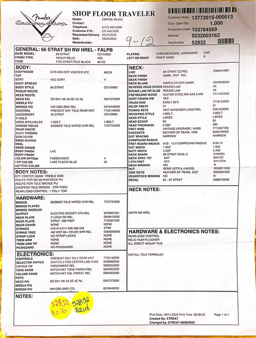 Fender Custom Shop 1966 Stratocaster SH Heavy Relic - Faded Aged Lake Placid Blue #88371