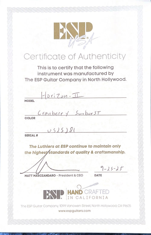 ESP Horizon-II USA - Cranberry Sunburst #25281
