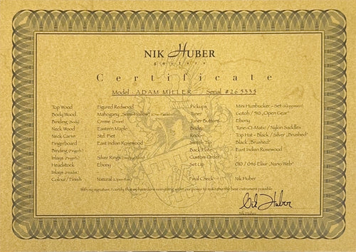 Nik Huber Guitars Adam Miller Signature Krautster III - Natural #65335