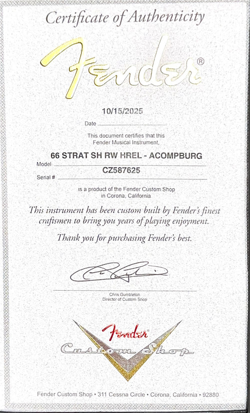 Fender Custom Shop 1966 Stratocaster SH Heavy Relic - Aged Competition Burgundy #87625