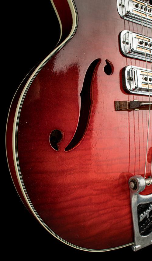 Vintage Harmony 1966 H-78 - Warm Cherry Red Tone Shaded #4522 with Hard Case