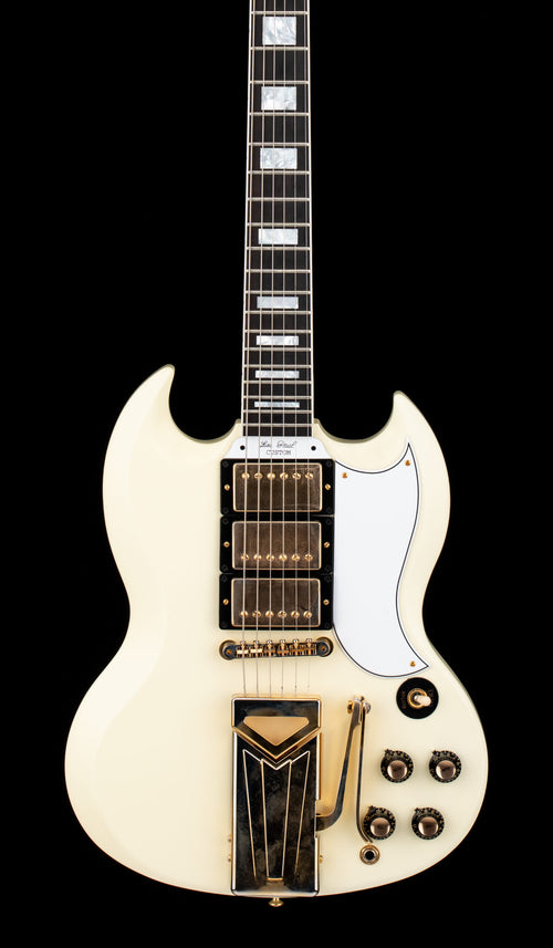 Gibson Custom Shop 60th Anniversary 1961 Les Paul SG Custom With Sideways Vibrola - Polaris White #08531 (Open Box)