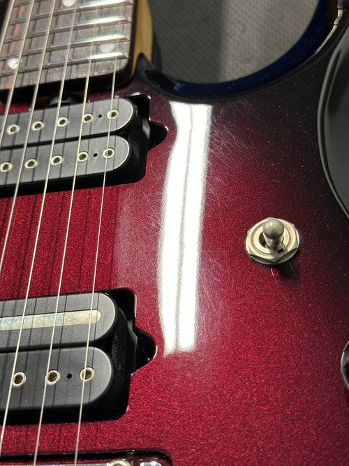 Used Ernie Ball Music Man John Petrucci 6 Piezo (2014) - Pearl Redburst #69739 with Original Hard Case