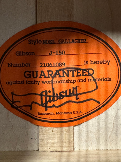 Used Gibson Limited Edition Noel Gallagher J-150 - Vintage Sunburst #61089 with Original Hard Case