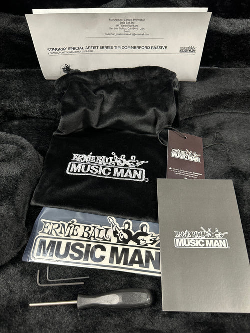 Used Ernie Ball Music Man Tim Commerford Passive StingRay - Fight Night White #59393 with Original Case