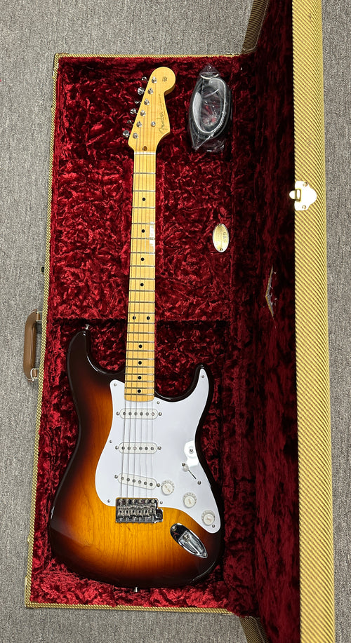 Used Fender Custom Shop LTD Fat 1954 Stratocaster NOS (2024) - Wide-Fade Chocolate 2-Color Sunburst #0517 with Original Hard Case
