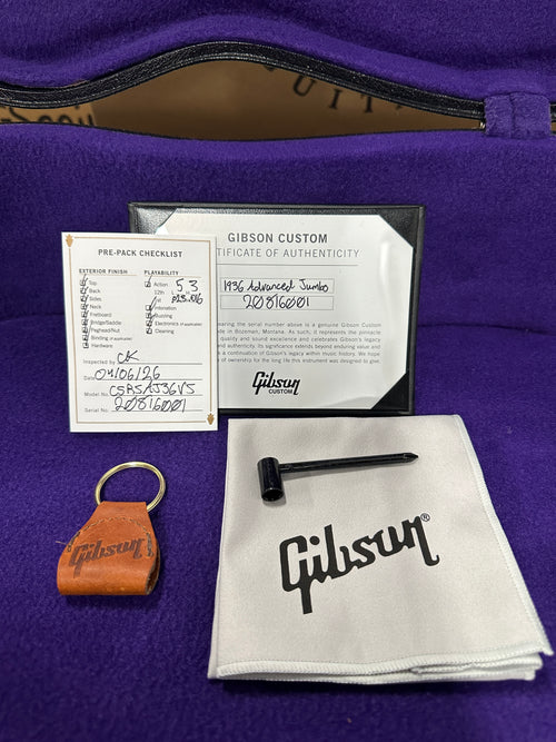 Gibson Custom Shop 1936 Advanced Jumbo - Vintage Sunburst #16001