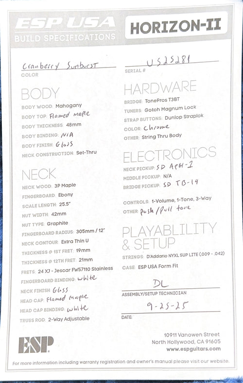 ESP Horizon-II USA - Cranberry Sunburst #25281