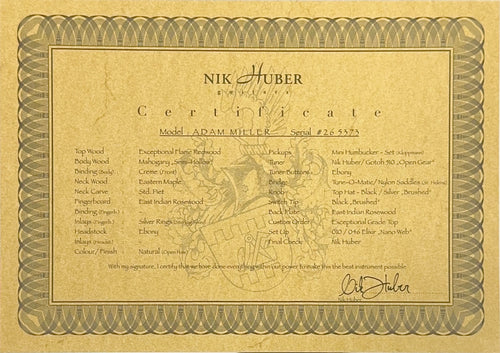 Nik Huber Guitars Adam Miller Signature Krautster III - Natural #65373